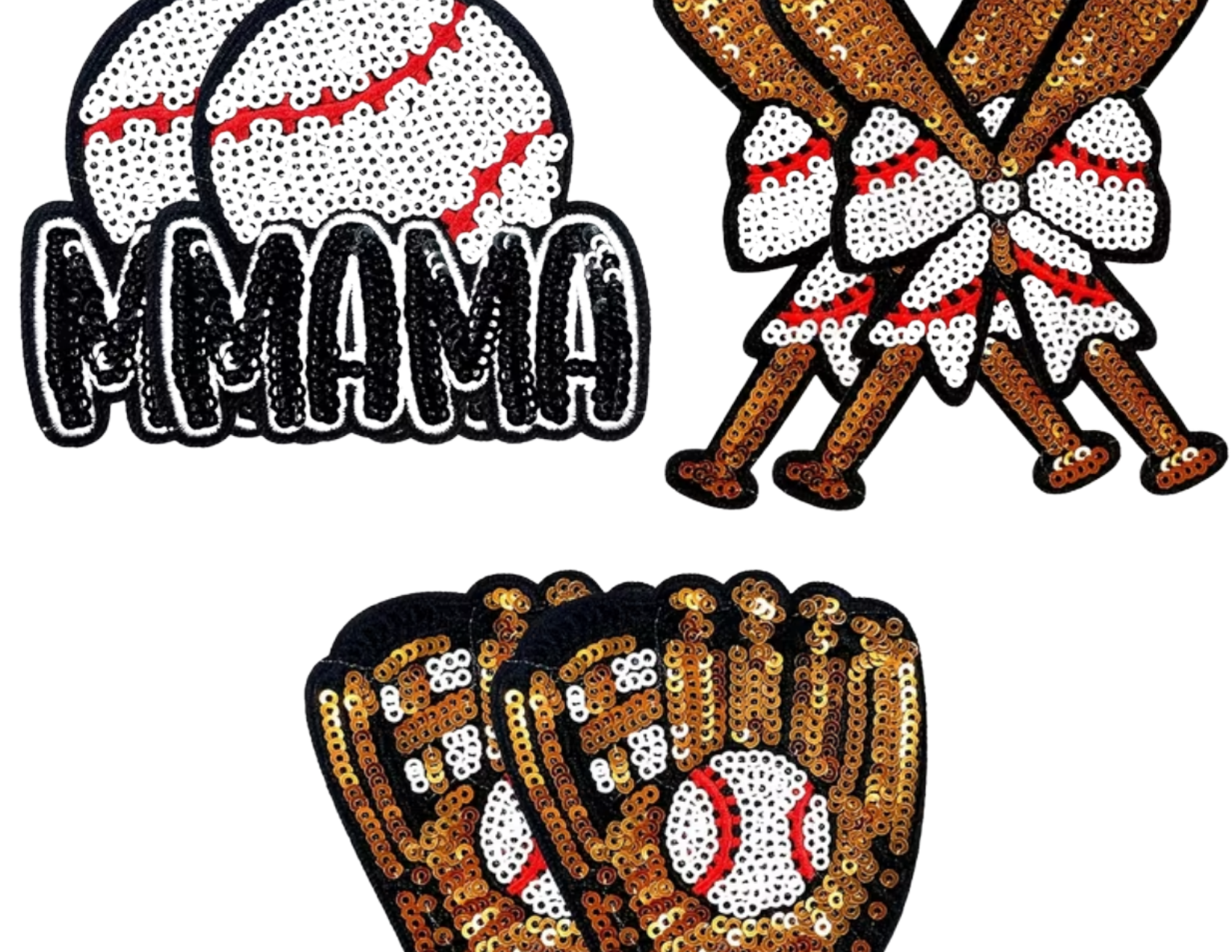 Baseball Sparkle Hat Patch