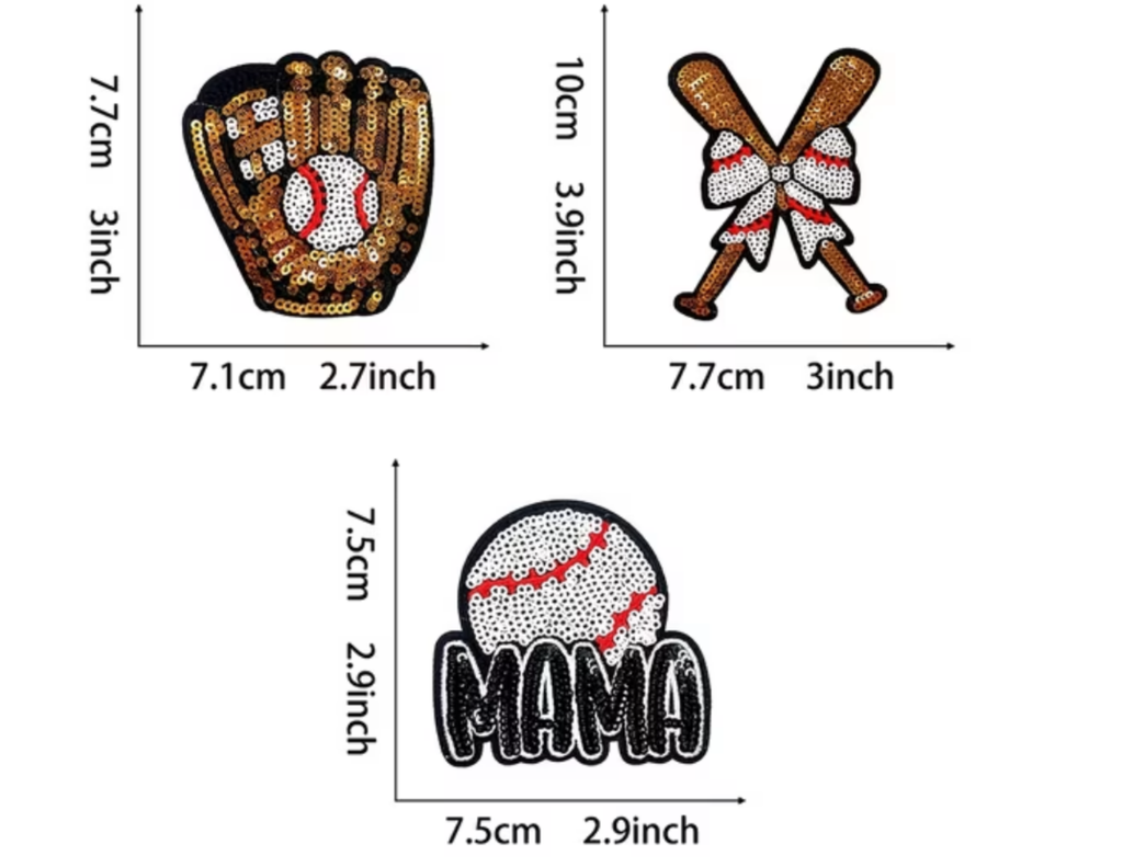 Baseball Sparkle Hat Patch