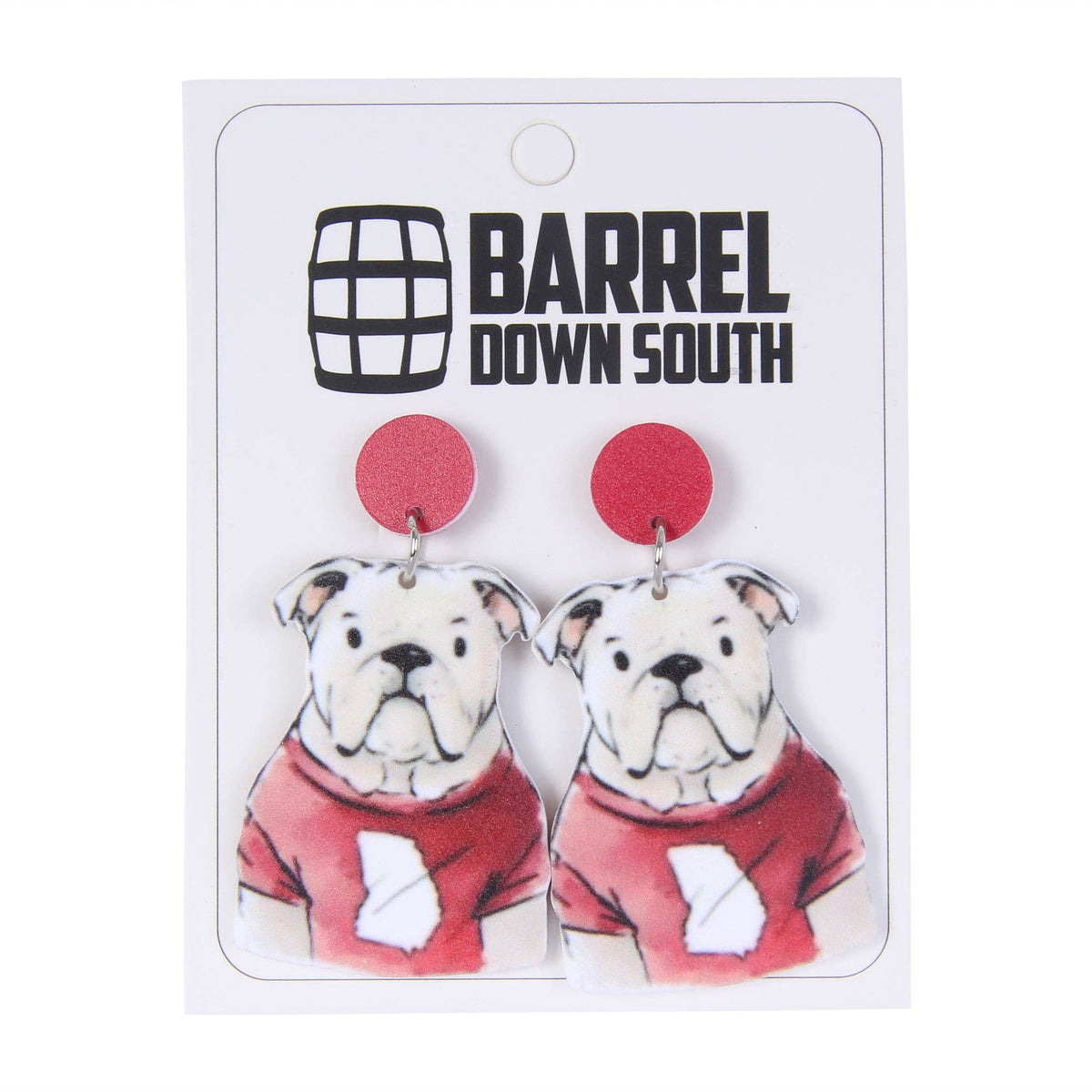 Bulldog Front Acrylic Earrings
