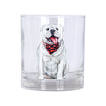 Watercolor Bulldog Rocks Glass
