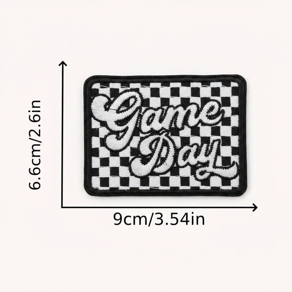 Checkered Game Day Hat Patch