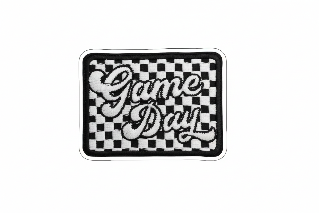 Checkered Game Day Hat Patch