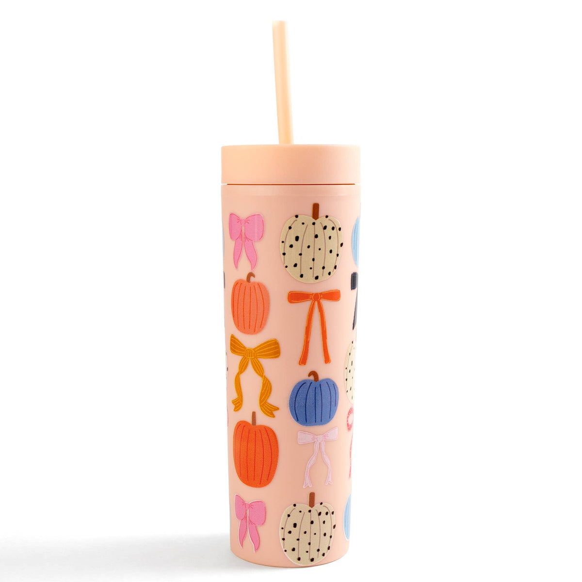 Fall Pumpkins & Coquette Bows Acrylic Tumbler